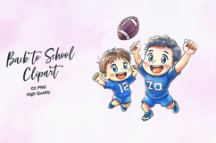 Dad Son Football Throw Clipart Sublimation PNG Product Image 1