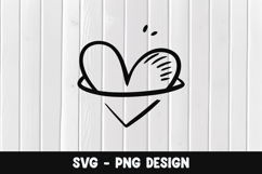 Heart doodle svg, heart doodle silhouette png Product Image 1