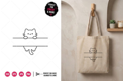 Funny Cat Split Monogram Clipart |SVG, EPS, JPG, PNG Product Image 1
