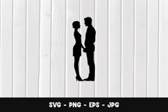 Romantic Couple Face To Face SVG PNG Product Image 1