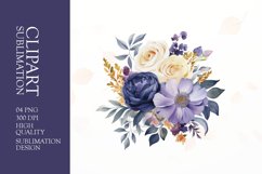 Watercolor floral flower clipart sublimation png Product Image 1