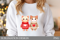 Valentines Cat Sublimation. Valentines Cat T-Shirt Design Product Image 1