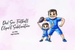 Dad Son Football Victory Clipart Sublimation PNG Product Image 1
