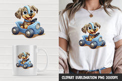 Kawaii puppy t-shirt, mug wrap, clipart sublimation design Product Image 1