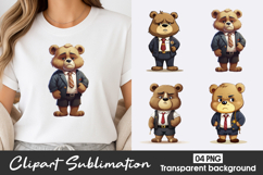 Cute Bear Characters Clipart PNG Product Image 1