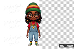 African Girl Overalls Clipart PNG Product Image 1
