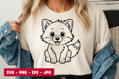 Cute Baby Dog Cartoon Puppy Art SVG PNG Product Image 1
