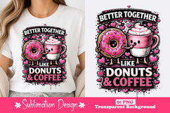 Donuts and Coffee Love Clipart PNG Product Image 1