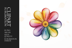 Rainbow Flower Clipart PNG Product Image 1