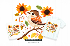 Bluebird Sunflower Autumn Clipart Design Product Image 1