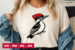 Red Head Woodpecker SVG PNG Product Image 1