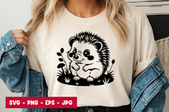 Cute Baby Hedgehog Animal Art SVG PNG Product Image 1