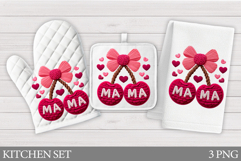 Mother's Day Oven Mitt Design. Mother's Day Kitchen Towel Product Image 1