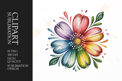 Watercolor Flower Clipart PNG Product Image 1