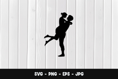 Romantic Lifted Couple Silhouette SVG PNG Product Image 1