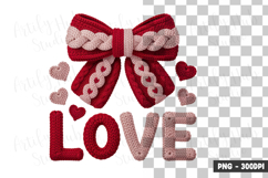 Love Ribbon Bow Typography Clipart PNG Product Image 1
