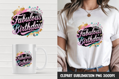 Fabulous Birthday T-Shirt Sublimation PNG Product Image 1