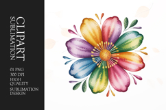 Colorful Flower Bloom Clipart PNG Product Image 1
