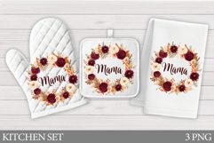 Mother's Day Oven Mitt Design. Mother's Day Kitchen Towel Product Image 1