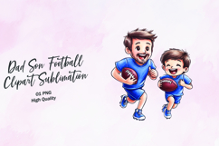 Dad Son Football Run Clipart Sublimation PNG Product Image 1