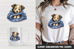 Kawaii puppy t-shirt, mug wrap, clipart sublimation design Product Image 1