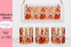 Fall 11oz mug sublimation template, pumpkin mug PNG Product Image 3