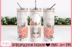 Floral photo tumbler wrap for sublimation Product Image 3
