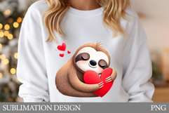 Valentines Sloth Sublimation. Valentine Sloth T-Shirt Design Product Image 1