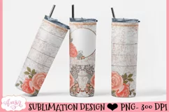 Floral photo tumbler wrap for sublimation Product Image 2