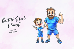 Dad Son Football Victory Clipart Sublimation PNG Product Image 1