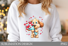 Valentines Dog Valentines. Crochet Dog T-Shirt Sublimation Product Image 1