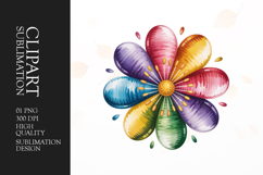 Colorful Flower Clipart PNG Product Image 1