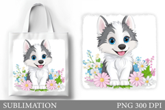 Cute Dog Tote Bag Design. Dog Sublimation Product Image 1
