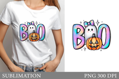 Ghost Boo T-Shirt Design. Ghost Boo Sublimation Product Image 1