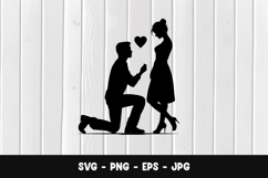 Romantic Kneeling Proposal SVG PNG Product Image 1