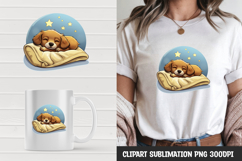 Kawaii puppy t-shirt, mug wrap, clipart sublimation design Product Image 1