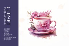 Watercolor floral cup clipart sublimation png Product Image 1