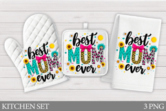 Mother's Day Oven Mitt Design. Mother's Day Kitchen Towel Product Image 1