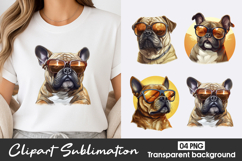 Cute Dog Faces Watercolor Clipart PNG Product Image 1