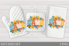 Mother's Day Oven Mitt Design. Mother's Day Kitchen Towel Product Image 1