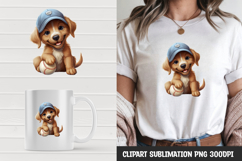 Kawaii puppy t-shirt, mug wrap, clipart sublimation design Product Image 1