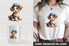 Kawaii puppy t-shirt, mug wrap, clipart sublimation design Product Image 1