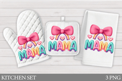 Mother's Day Oven Mitt Design. Mother's Day Kitchen Towel Product Image 1