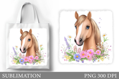 Horse Tote Bag Sublimation. Cute Horse Sublimation Product Image 1
