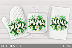 Mother's Day Oven Mitt Design. Mother's Day Kitchen Towel Product Image 1