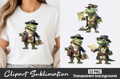 Cute Crocodile Watercolor Clipart PNG Product Image 1