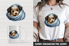 Kawaii puppy t-shirt, mug wrap, clipart sublimation design Product Image 1