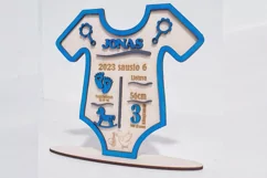 Baby birth stats, metrica, announcement, laser cut svg file Product Image 3