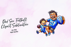 Dad Kid Football Clipart Sublimation PNG Product Image 1