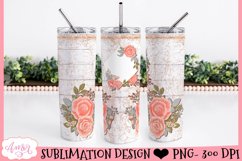 Floral picture tumbler wrap for sublimation Product Image 2